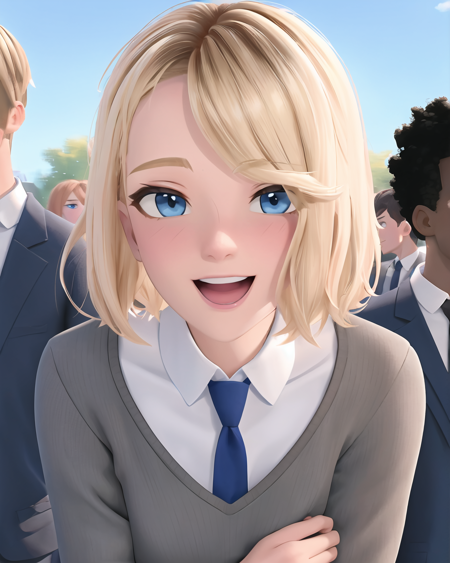 3978523976-581396675-spiderverse style, blonde hair, blue eyes, necktie, multiple girls, school uniform, short hair, sweater, multiple boys, 1girl, f.png